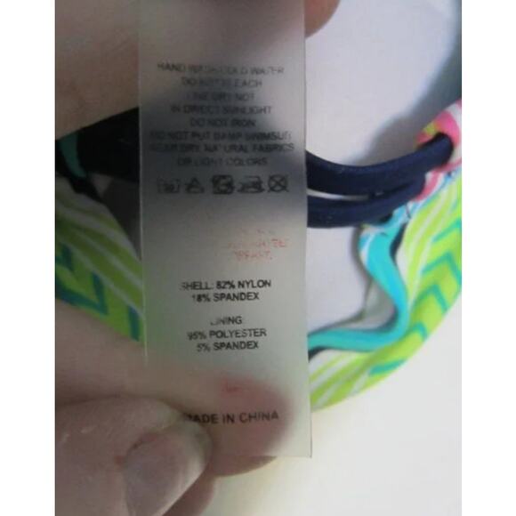 Boho Festival Bright Multicolor Striped Tankini Swim Top Size Large - Picture 3 of 7